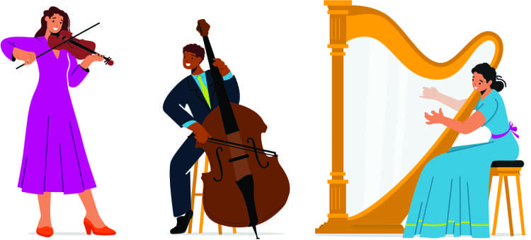 Three musicians illustration 